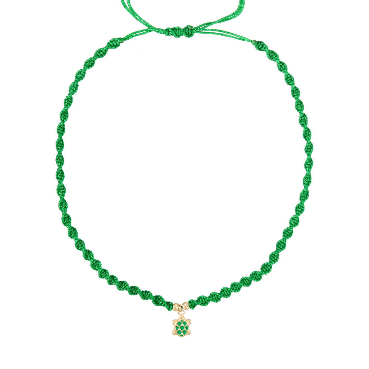 Kids Turtle Braided Necklace in 18K Gold