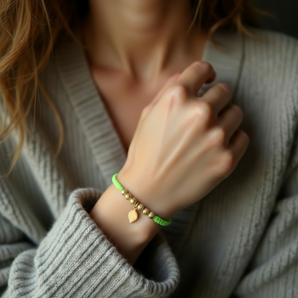Leaf Braided Bracelet in 18K Gold