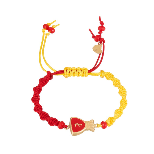 Kids Money Bag Braided Bracelet in 18K Gold Bracelet