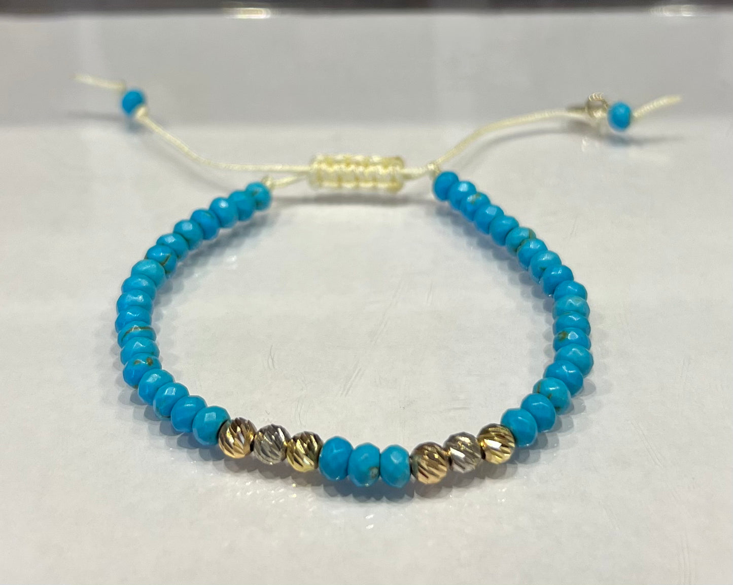 Blue Gemstones Cord Bracelet in 18K Gold
