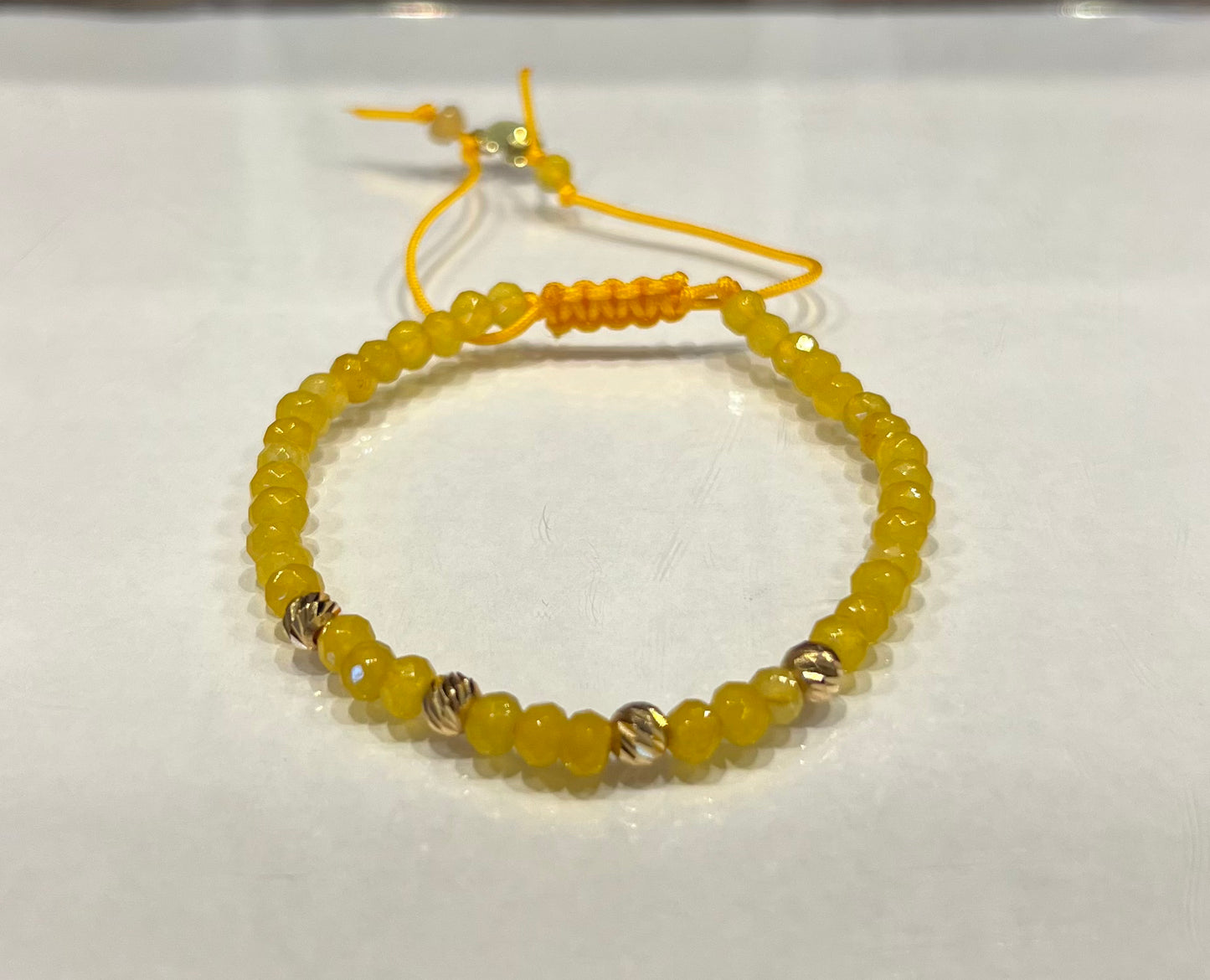Yellow Gemstones Cord Bracelet in 18K Gold