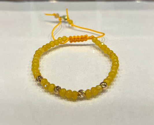 Yellow Gemstones Cord Bracelet in 18K Gold