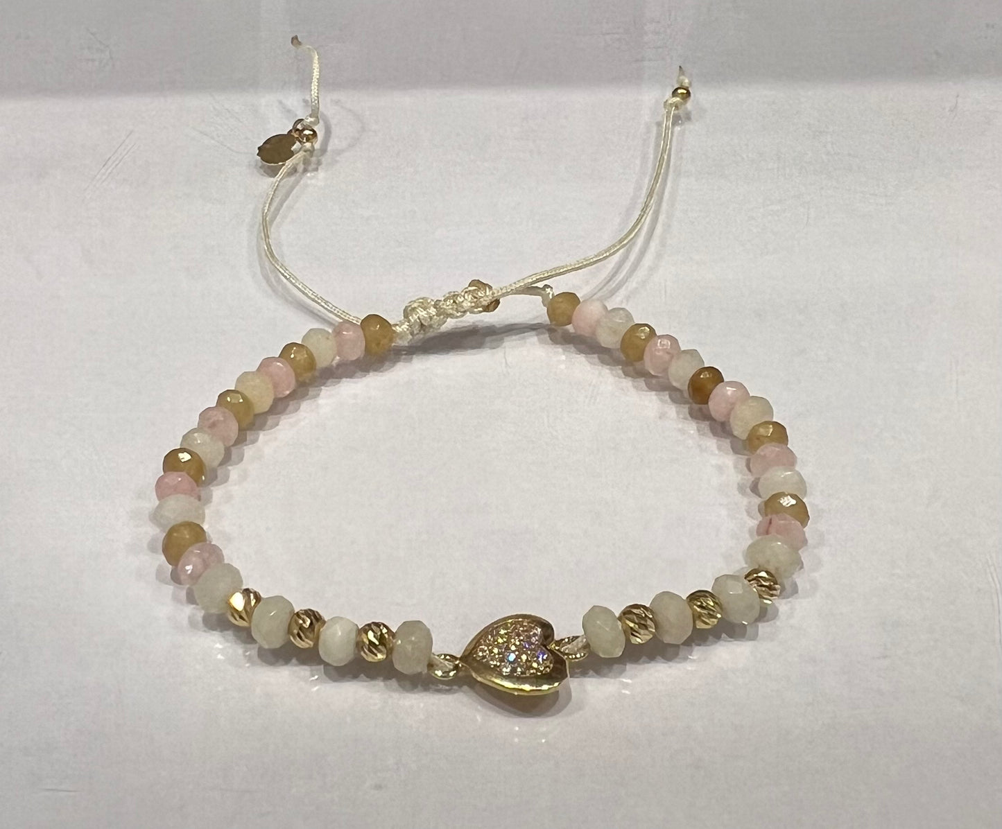 Single mini Heart Cord Bracelet in 18K Gold