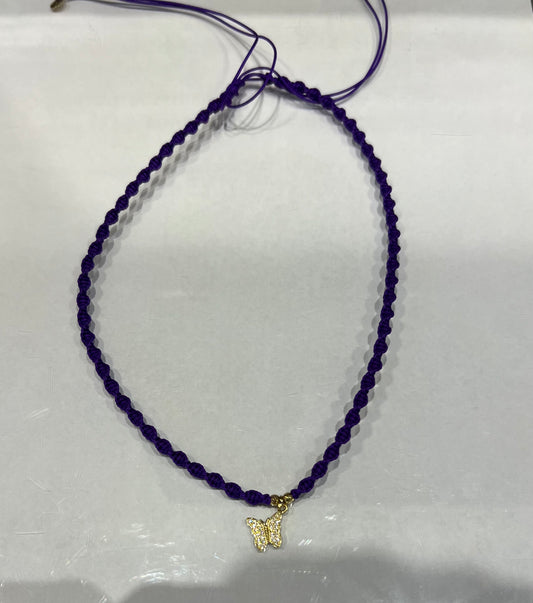 Butterfly Braided Necklace in 18K Gold