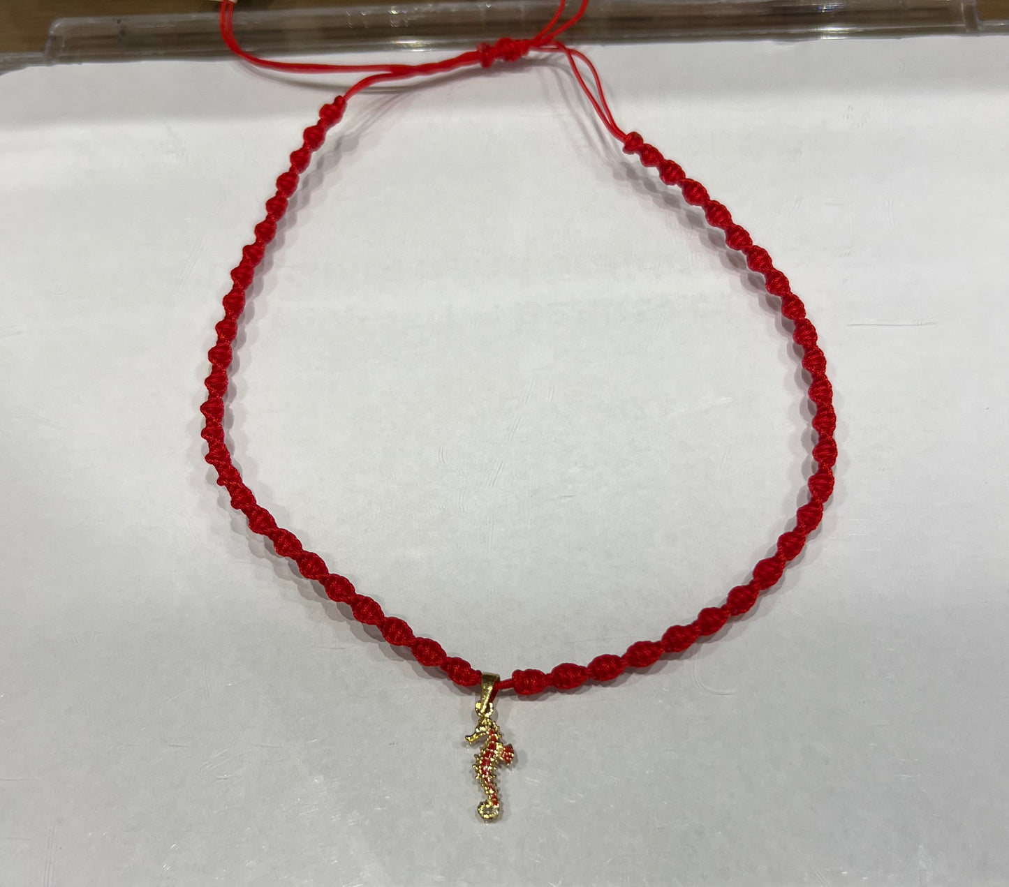 Seahorse Braided Necklace in 18K Gold