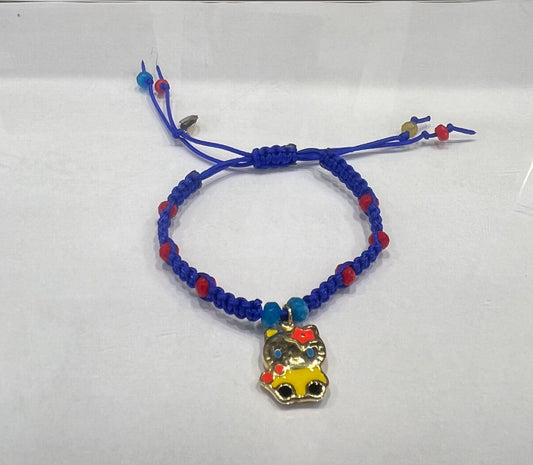 Kids Hello Kitty Braided Bracelet in 18K gold