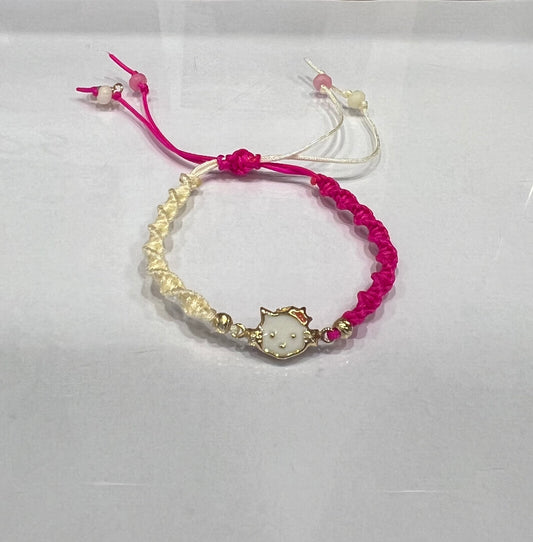 Hello Kitty Double Face Braided Bracelet in 18K Gold