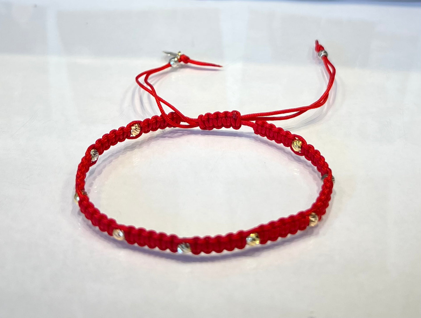 Red braided Bracelet in 18K Gold