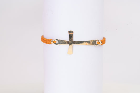 Flat cross braided Bracelet in 18K Gold