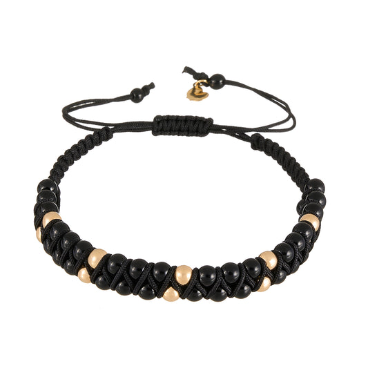 Twilight Beads & Gemstones Braided Bracelet in 18K Gold
