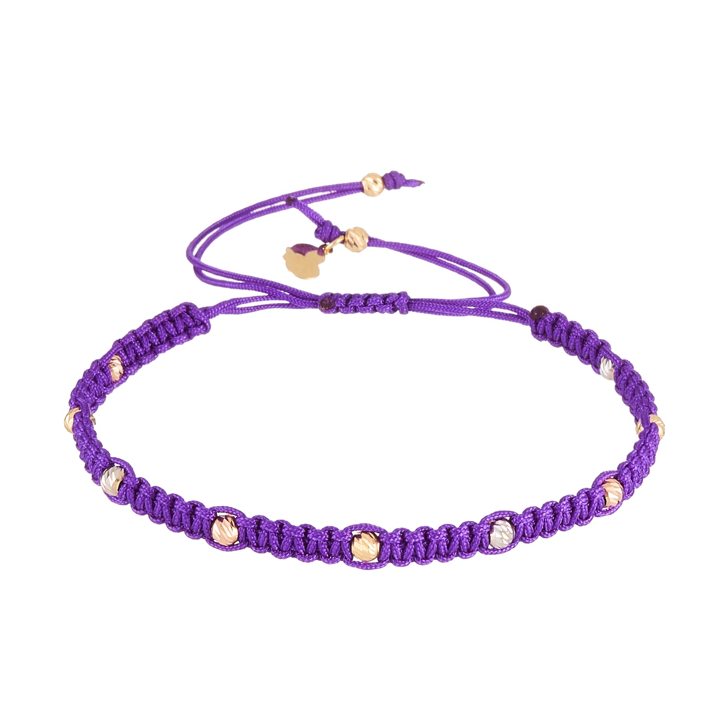 Purple Braided Bracelet in 18K Gold