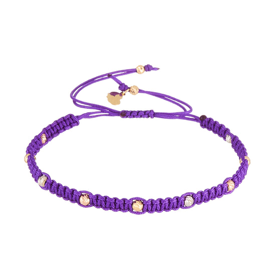 Purple Braided Bracelet in 18K Gold
