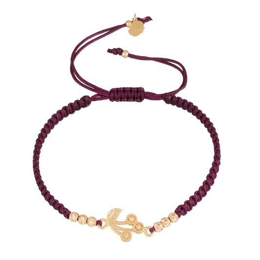 Flower Braided Bracelet in 18K Gold