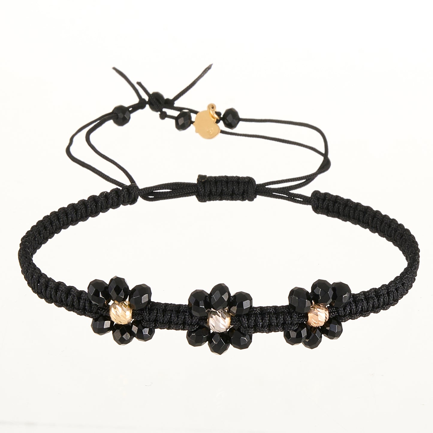 3 Flowers Braided Bracelet in 18K Gold