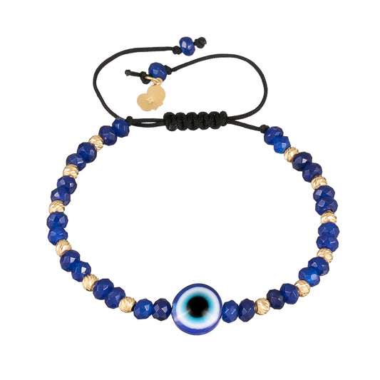 Evil Eye Cord Bracelet in 18K Gold