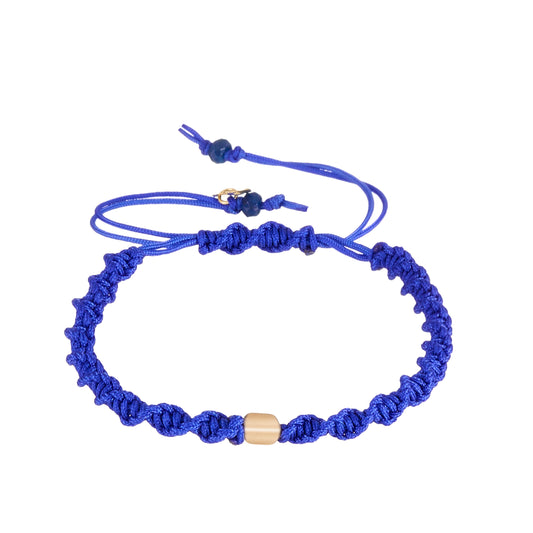 Elongated Oval Braided Bracelet in 18K Gold