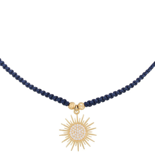 Sun Braided Necklace in 18K Gold