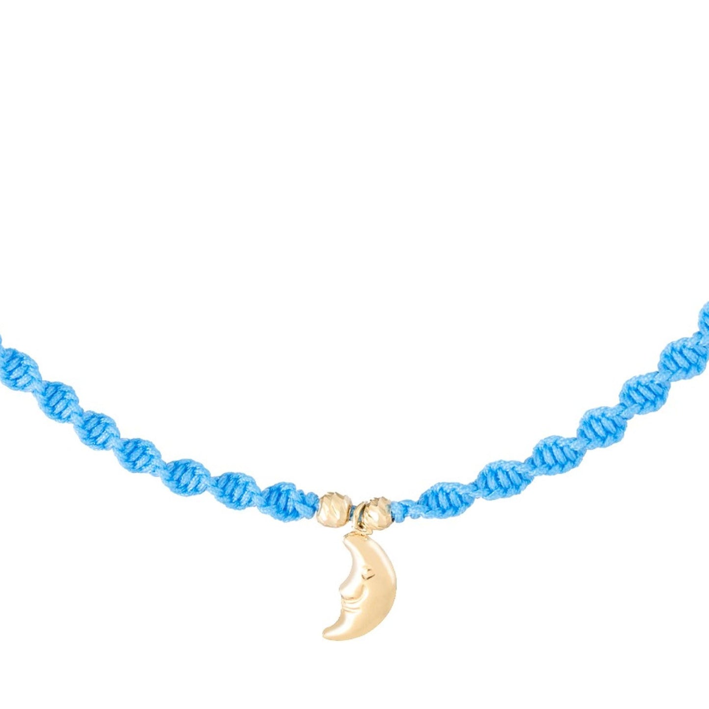 Happy Moon Braided Necklace in 18K Gold