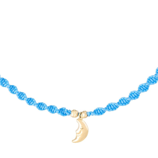 Happy Moon Braided Necklace in 18K Gold