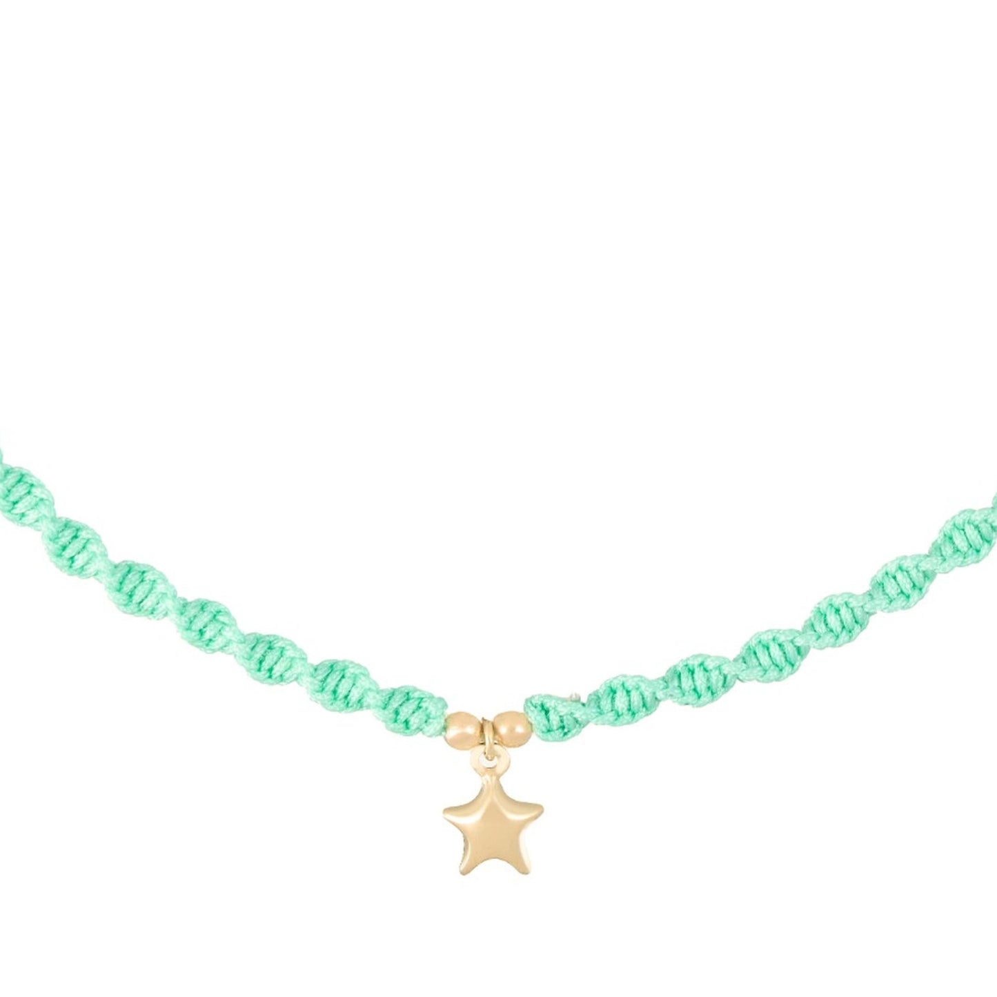 3D Puffy Star Braided Necklace in 18K Gold