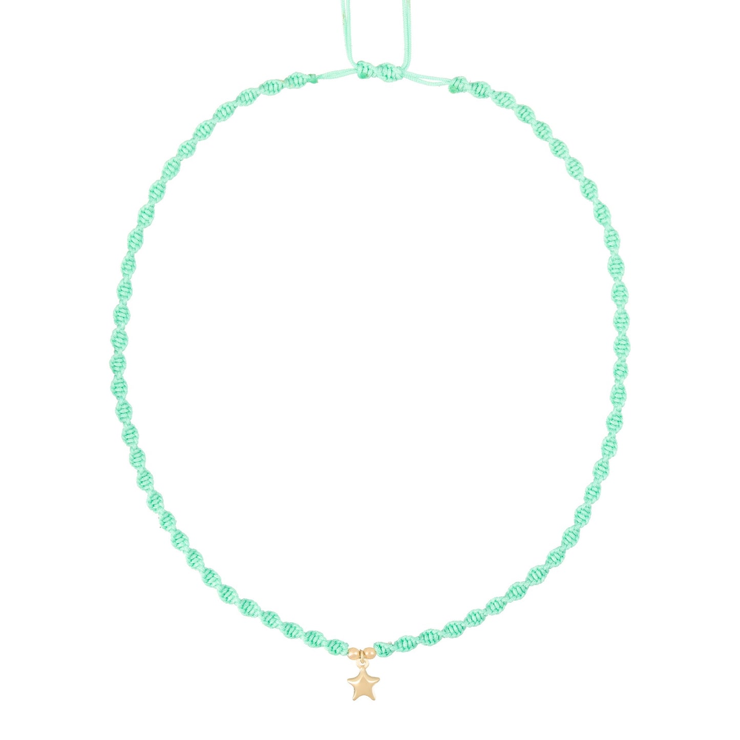 3D Puffy Star Braided Necklace in 18K Gold
