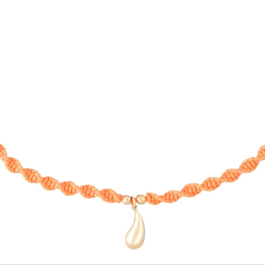 Teardrop Braided Necklace in 18K Gold