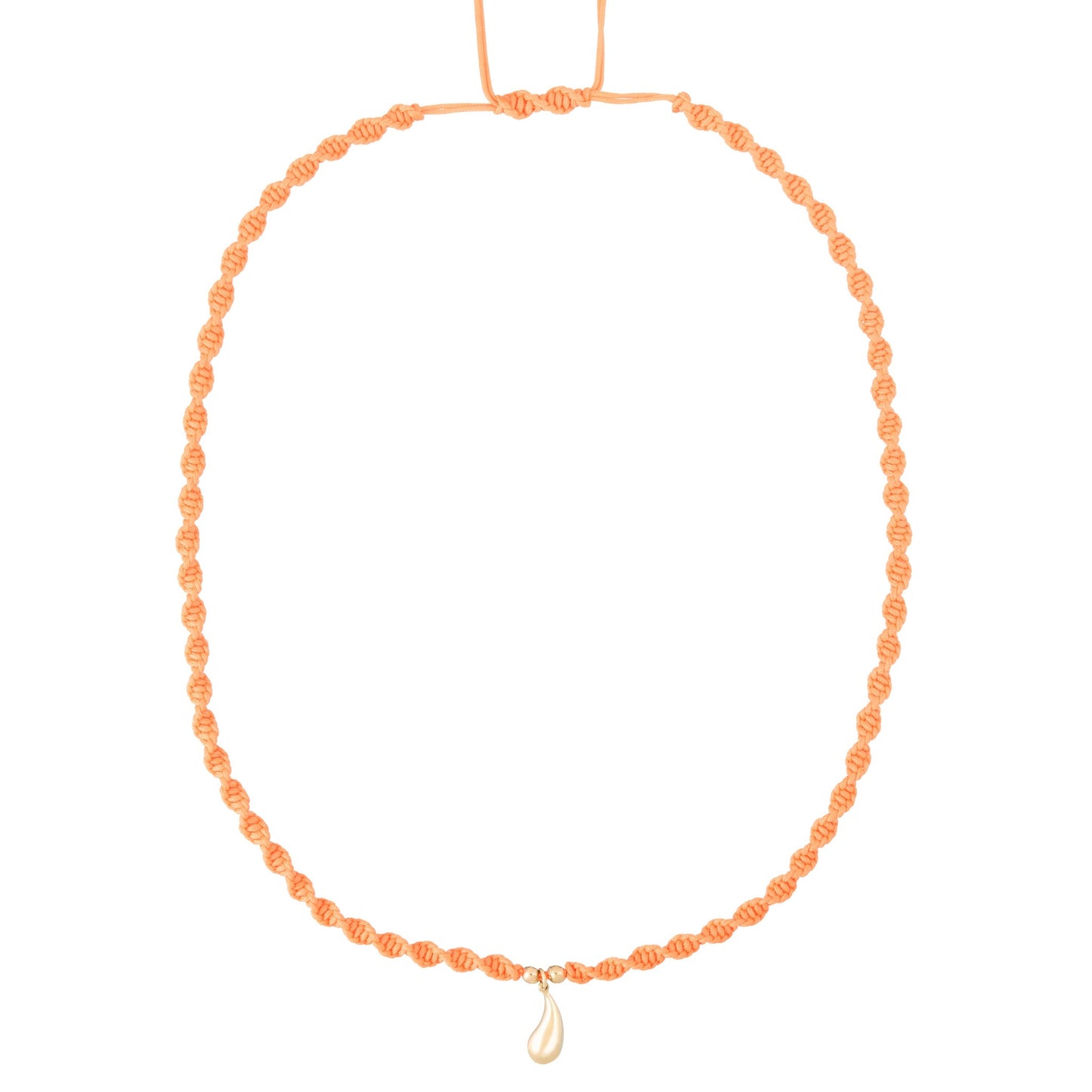 Teardrop Braided Necklace in 18K Gold